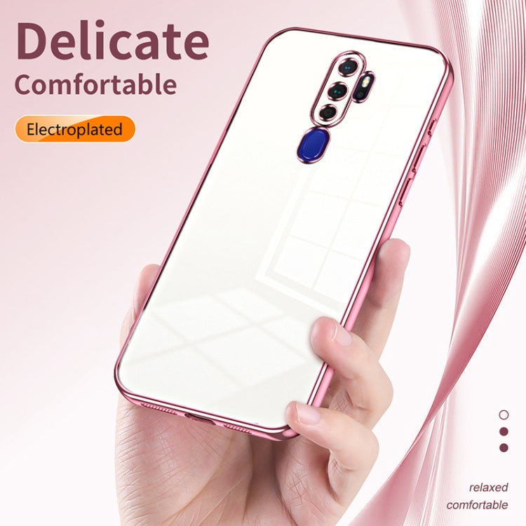 For OPPO A11x / A9 2020 Transparent Plating Fine Hole Phone Case(Black) - OPPO Cases by PMC Jewellery | Online Shopping South Africa | PMC Jewellery | Buy Now Pay Later Mobicred
