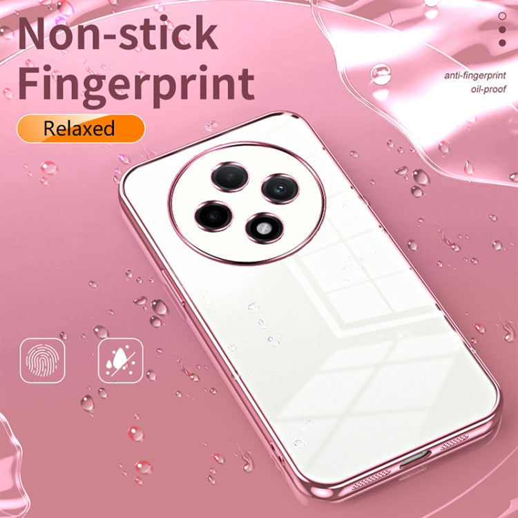 For OPPO A3 Pro Transparent Plating Fine Hole Phone Case(Purple) - OPPO Cases by PMC TechLife | Online Shopping South Africa | PMC TechLife | Buy Now Pay Later Mobicred