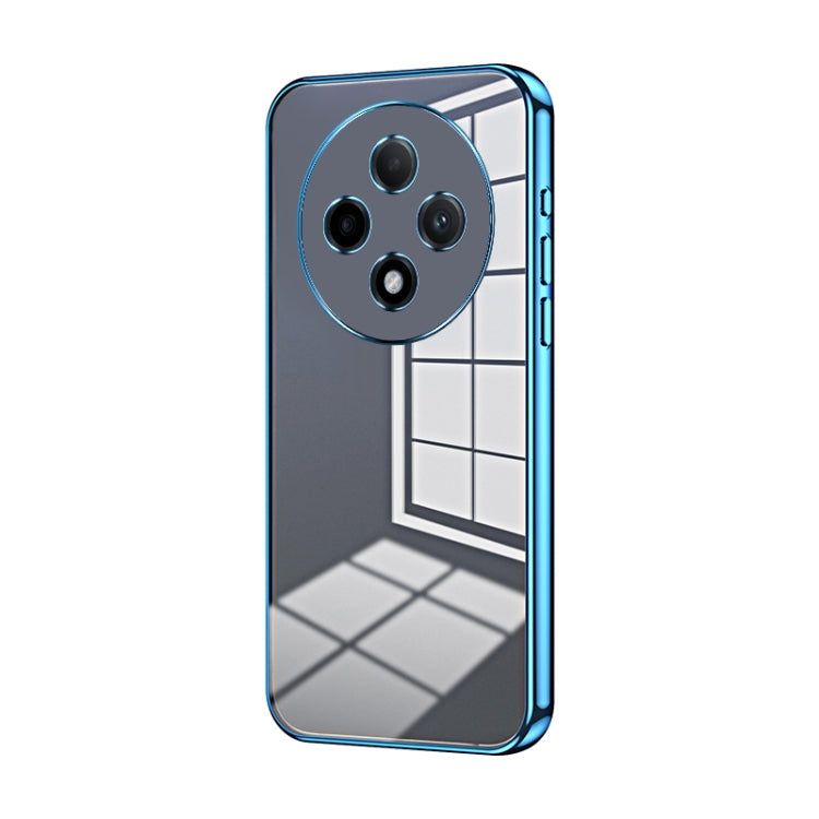 For OPPO A3 Pro Transparent Plating Fine Hole Phone Case(Blue) - OPPO Cases by PMC TechLife | Online Shopping South Africa | PMC TechLife | Buy Now Pay Later Mobicred
