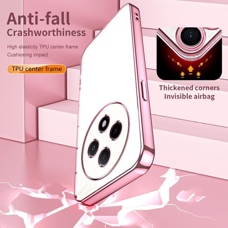 For OPPO A3 Pro Transparent Plating Fine Hole Phone Case(Silver) - OPPO Cases by PMC TechLife | Online Shopping South Africa | PMC TechLife | Buy Now Pay Later Mobicred