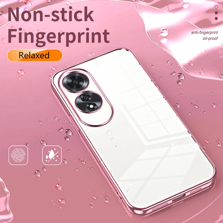 For OPPO A60 Transparent Plating Fine Hole Phone Case(Gold) - OPPO Cases by PMC Jewellery | Online Shopping South Africa | PMC Jewellery | Buy Now Pay Later Mobicred