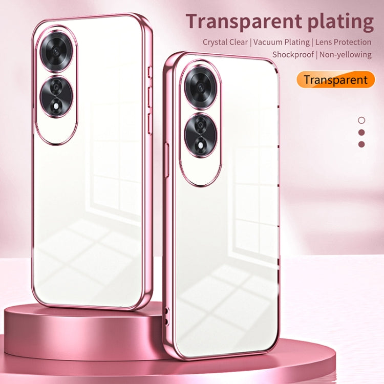For OPPO A60 Transparent Plating Fine Hole Phone Case(Black) - free shipping - PMC TechLife - Order now!