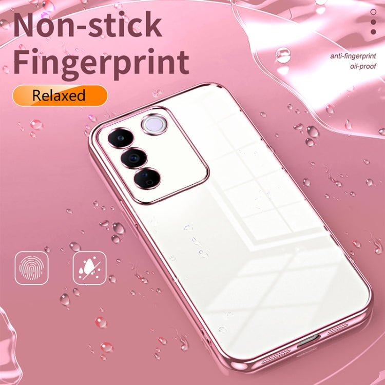 For vivo S16e / V27e Transparent Plating Fine Hole Phone Case(Pink) - vivo Cases by PMC TechLife | Online Shopping South Africa | PMC TechLife