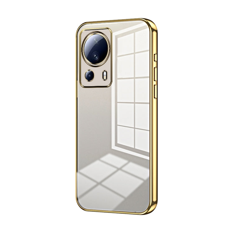 For Xiaomi Civi 2 / 13 Lite Transparent Plating Fine Hole Phone Case(Gold) - 13 Lite Cases by PMC TechLife | Online Shopping South Africa | PMC TechLife | Buy Now Pay Later Mobicred