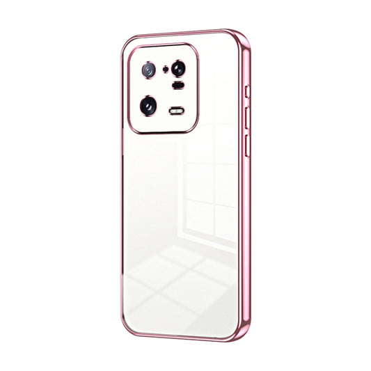 For Xiaomi 13 Pro Transparent Plating Fine Hole Phone Case(Pink) - 13 Pro Cases by PMC Jewellery | Online Shopping South Africa | PMC Jewellery | Buy Now Pay Later Mobicred