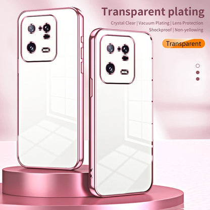 For Xiaomi 13 Pro Transparent Plating Fine Hole Phone Case(Pink) - 13 Pro Cases by PMC Jewellery | Online Shopping South Africa | PMC Jewellery | Buy Now Pay Later Mobicred