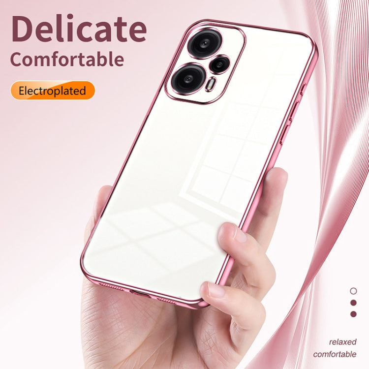 For Xiaomi Redmi Note 12 Turbo/Poco F5 Transparent Plating Fine Hole Phone Case(Pink) - free shipping - PMC TechLife - Order now!