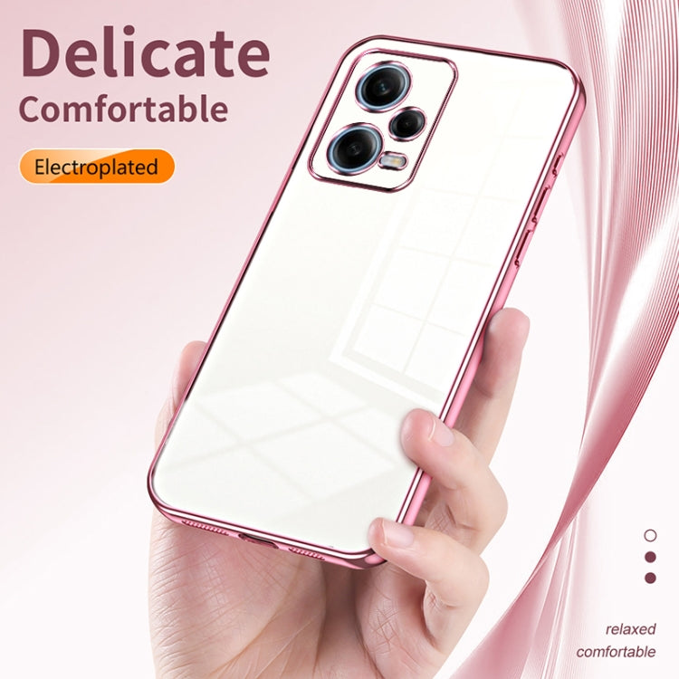 For Xiaomi Redmi Note 12 Pro 5G Transparent Plating Fine Hole Phone Case(Purple) - Xiaomi Cases by PMC Jewellery | Online Shopping South Africa | PMC Jewellery | Buy Now Pay Later Mobicred