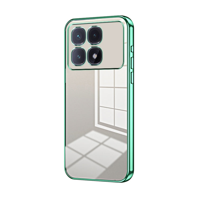 For Xiaomi Redmi K70 Ultra Transparent Plating Fine Hole Phone Case(Green) - Xiaomi Cases by PMC Jewellery | Online Shopping South Africa | PMC Jewellery | Buy Now Pay Later Mobicred