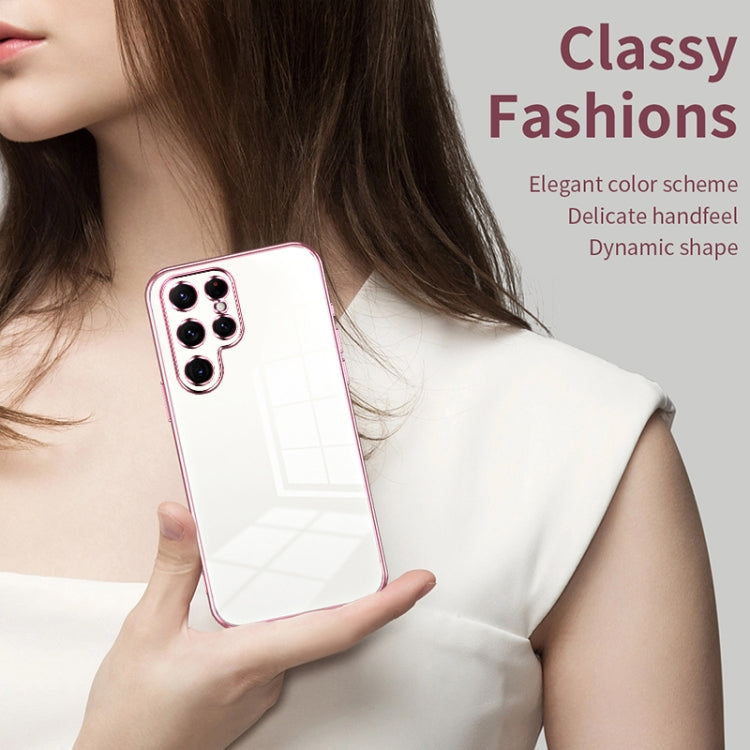 For Samsung Galaxy S22 Ultra 5G Transparent Plating Fine Hole Phone Case(Silver) - Galaxy S22 Ultra 5G Cases by PMC TechLife | Online Shopping South Africa | PMC TechLife | Buy Now Pay Later Mobicred