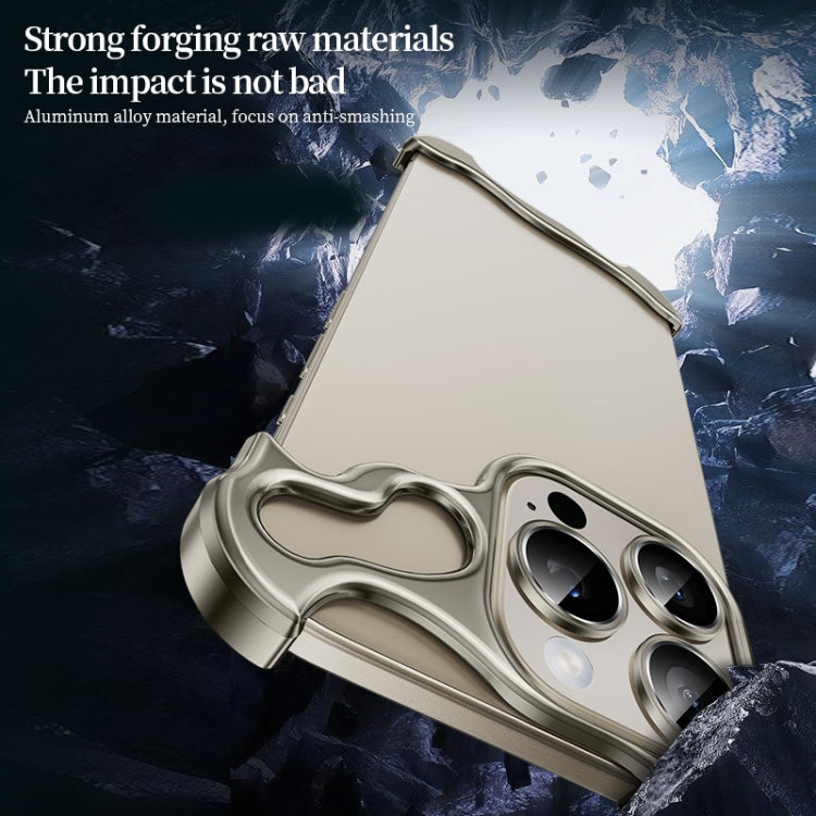 For iPhone 15 Plus Frameless Metal Corner Pad Phone Case with Lens Film(White) - iPhone 15 Plus Cases by PMC TechLife | Online Shopping South Africa | PMC TechLife