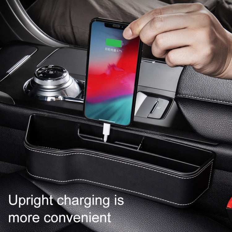 Car Multi-functional Console Box Cup Holder Seat Gap Side Storage Box, Leather Style, Color:Black(Front Passenger Seat) - Stowing Tidying by PMC TechLife | Online Shopping South Africa | PMC TechLife | Buy Now Pay Later Mobicred