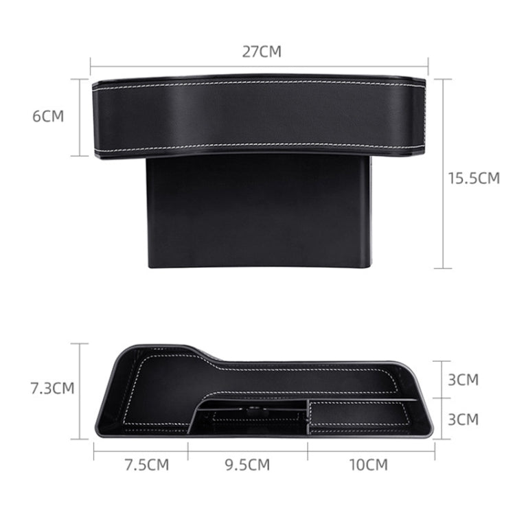 Car Multi-functional Console Box Cup Holder Seat Gap Side Storage Box, Leather Style, Color:Beige(Front Passenger Seat) - free shipping - PMC TechLife - Order now!