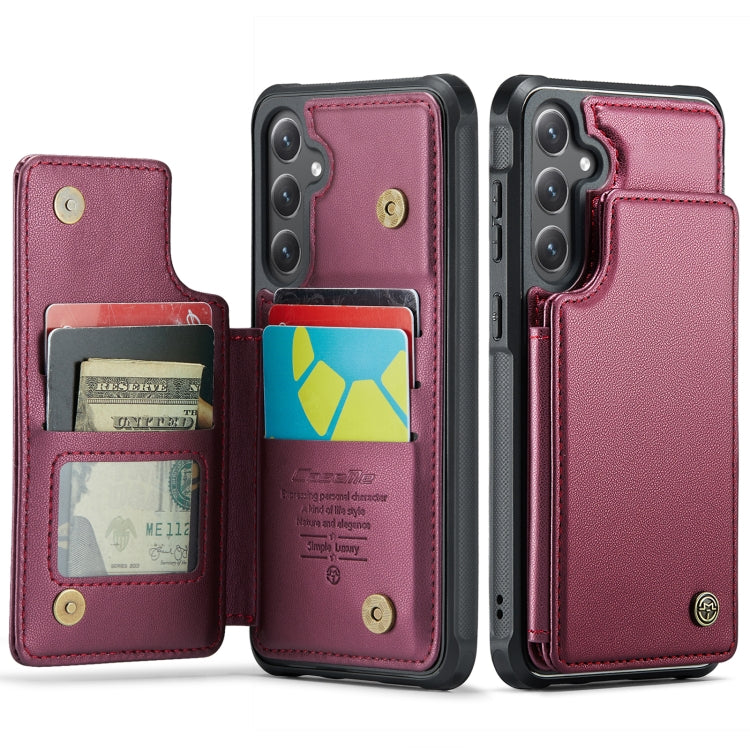 For Samsung Galaxy S24+ 5G CaseMe C22 PC+TPU Business Style RFID Anti-theft Leather Phone Case(Wine Red) - Galaxy S24+ 5G Cases by CaseMe | Online Shopping South Africa | PMC Jewellery | Buy Now Pay Later Mobicred