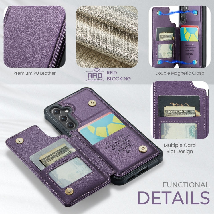 For Samsung Galaxy S24 5G CaseMe C22 PC+TPU Business Style RFID Anti-theft Leather Phone Case(Purple) - Galaxy S24 5G Cases by CaseMe | Online Shopping South Africa | PMC Jewellery | Buy Now Pay Later Mobicred