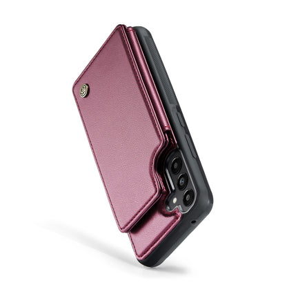 For Samsung Galaxy A55 5G CaseMe C22 PC+TPU Business Style RFID Anti-theft Leather Phone Case(Wine Red) - Galaxy Phone Cases by CaseMe | Online Shopping South Africa | PMC Jewellery | Buy Now Pay Later Mobicred