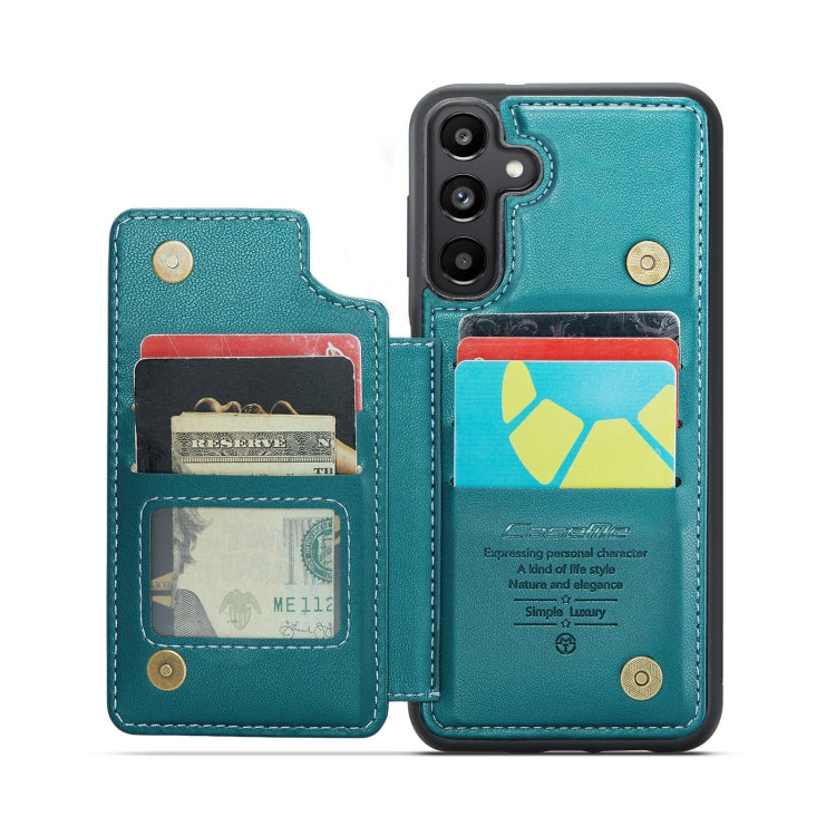 For Samsung Galaxy A35 5G CaseMe C22 PC+TPU Business Style RFID Anti-theft Leather Phone Case(Blue Green) - Galaxy Phone Cases by CaseMe | Online Shopping South Africa | PMC Jewellery | Buy Now Pay Later Mobicred