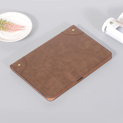 For Samsung Galaxy Tab S9 FE Retro Book Leather Tablet Case(Dark Brown) - Galaxy Tab S9 FE by PMC Jewellery | Online Shopping South Africa | PMC Jewellery | Buy Now Pay Later Mobicred