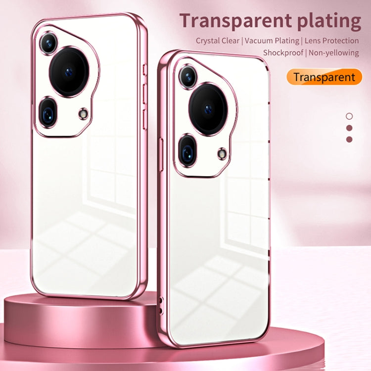 For Huawei Pura 70 Ultra Transparent Plating Fine Hole Phone Case(Gold) - Huawei Cases by PMC Jewellery | Online Shopping South Africa | PMC Jewellery | Buy Now Pay Later Mobicred