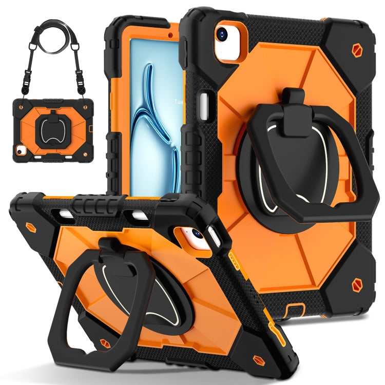 For iPad Air 11 2025 / 2024 Contrast Color Robot Silicone Hybrid PC Tablet Case(Black Orange) - iPad Air 11 2025 / 2024 Cases by PMC TechLife | Online Shopping South Africa | PMC TechLife | Buy Now Pay Later Mobicred