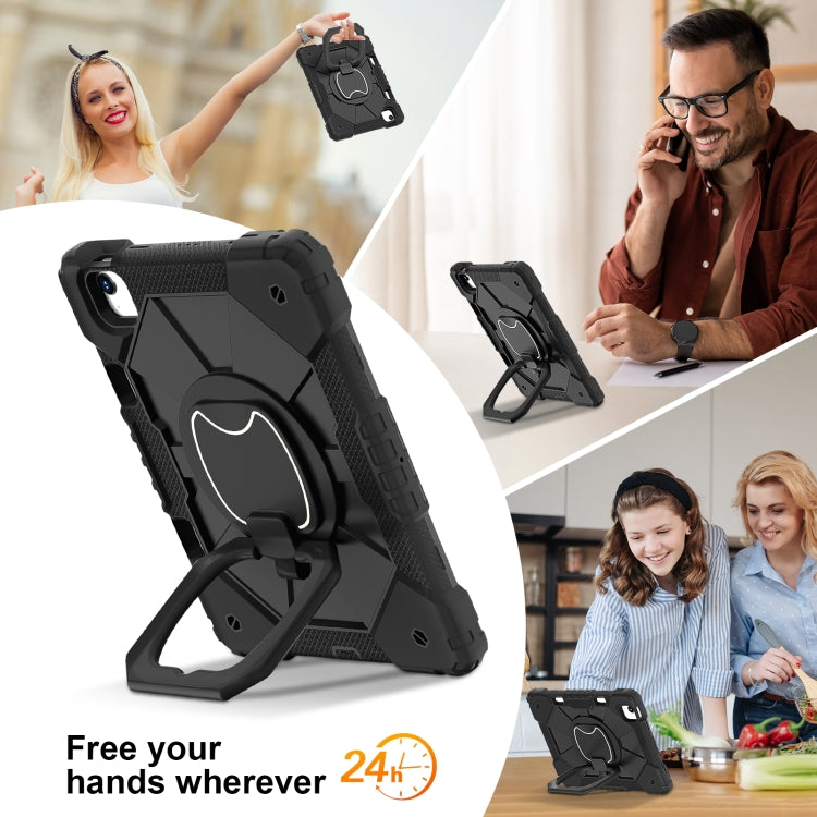 For iPad Air 11 2025 / 2024 Contrast Color Robot Silicone Hybrid PC Tablet Case(Black) - iPad Air 11 2025 / 2024 Cases by PMC TechLife | Online Shopping South Africa | PMC TechLife | Buy Now Pay Later Mobicred