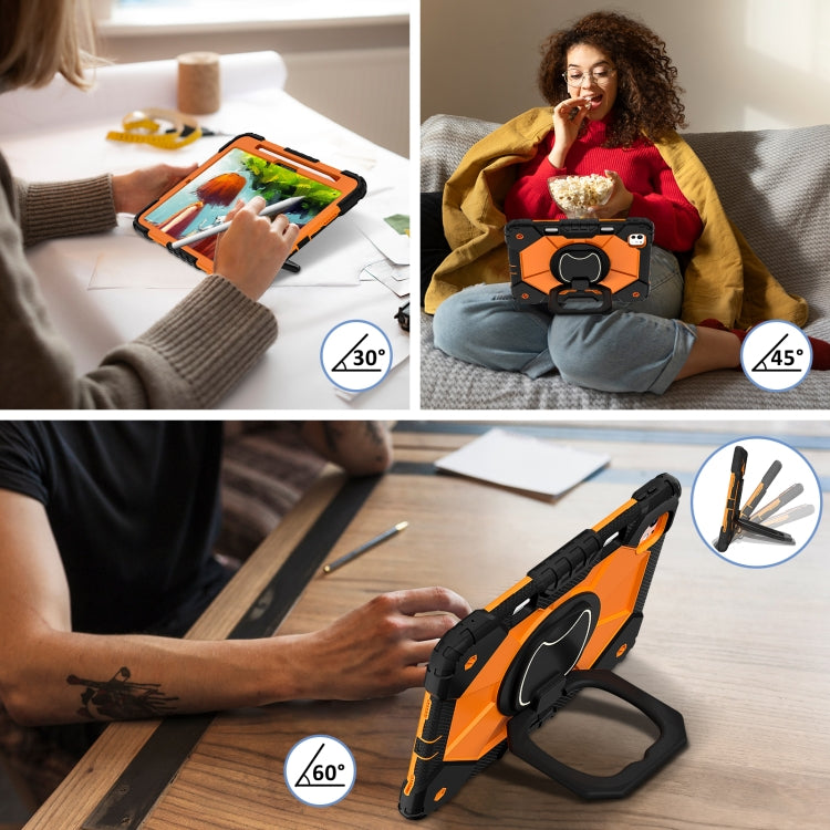 For iPad Pro 11 2024 Contrast Color Robot Silicone Hybrid PC Tablet Case(Black Orange) - iPad Pro 11 2024 Cases by PMC Jewellery | Online Shopping South Africa | PMC Jewellery | Buy Now Pay Later Mobicred