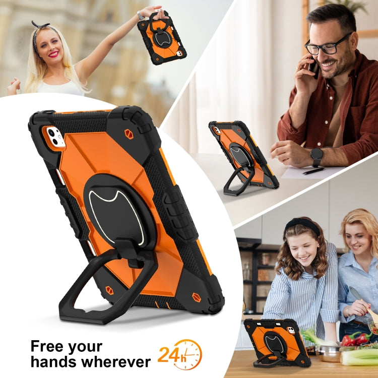 For iPad Pro 11 2024 Contrast Color Robot Silicone Hybrid PC Tablet Case(Black Orange) - iPad Pro 11 2024 Cases by PMC TechLife | Online Shopping South Africa | PMC TechLife | Buy Now Pay Later Mobicred