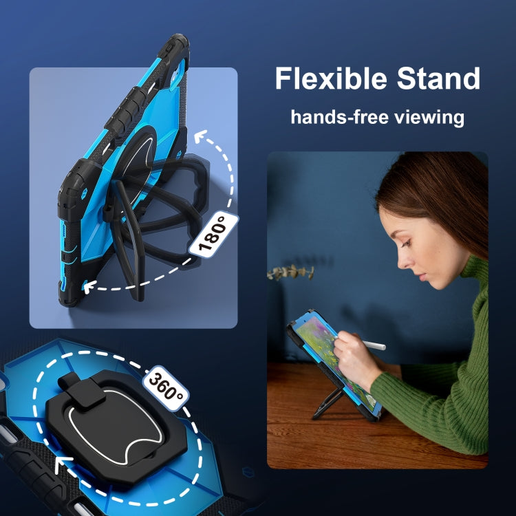 For iPad Pro 11 2024 Contrast Color Robot Silicone Hybrid PC Tablet Case(Black Blue) - iPad Pro 11 2024 Cases by PMC TechLife | Online Shopping South Africa | PMC TechLife | Buy Now Pay Later Mobicred