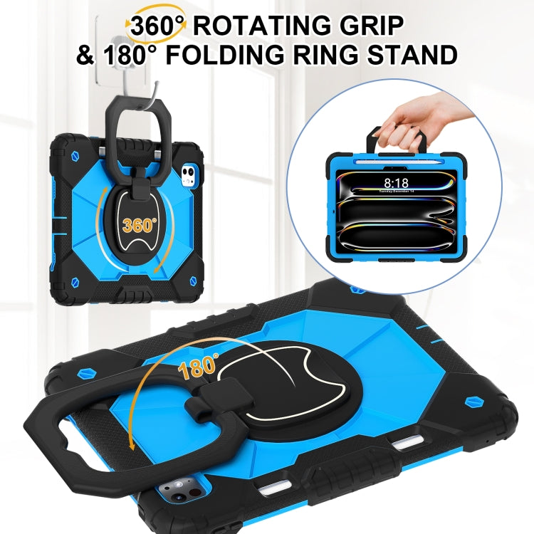 For iPad Pro 11 2024 Contrast Color Robot Silicone Hybrid PC Tablet Case(Black Blue) - iPad Pro 11 2024 Cases by PMC TechLife | Online Shopping South Africa | PMC TechLife | Buy Now Pay Later Mobicred