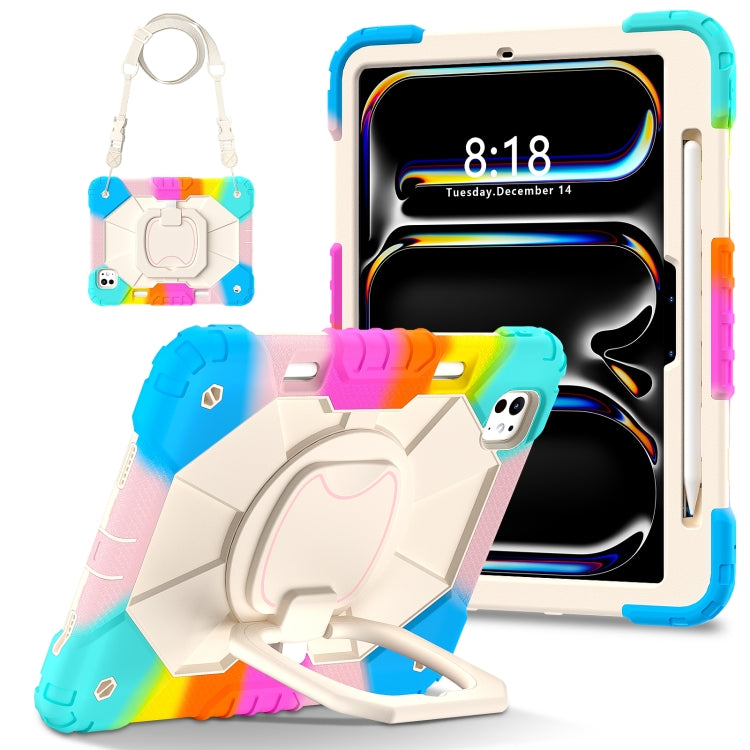 For iPad Pro 11 2024 Contrast Color Robot Silicone Hybrid PC Tablet Case(Colorful Blue) - iPad Pro 11 2024 Cases by PMC TechLife | Online Shopping South Africa | PMC TechLife | Buy Now Pay Later Mobicred