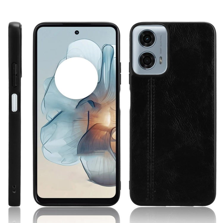 For Motorola Moto G Power 5G 2024 Cow Pattern Sewing Back Cover Phone Case(Black) - Motorola Cases by PMC Jewellery | Online Shopping South Africa | PMC Jewellery | Buy Now Pay Later Mobicred