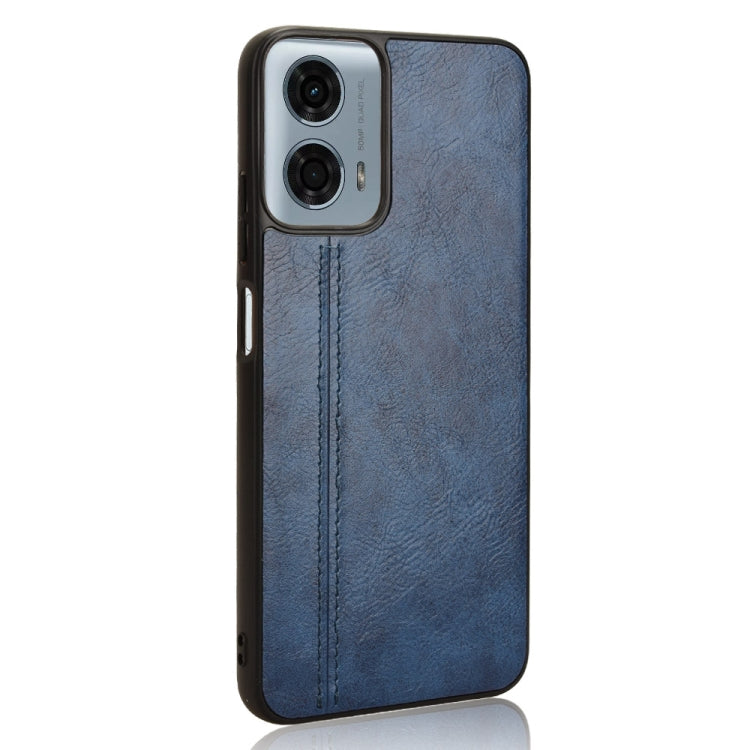 For Motorola Moto G Power 5G 2024 Cow Pattern Sewing Back Cover Phone Case(Blue) - Motorola Cases by PMC Jewellery | Online Shopping South Africa | PMC Jewellery | Buy Now Pay Later Mobicred