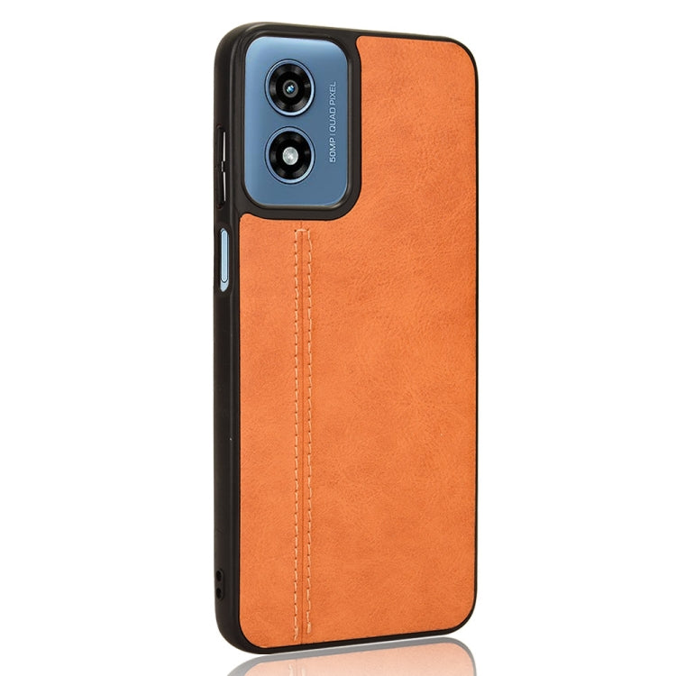 For Motorola Moto G Play 4G 2024 Cow Pattern Sewing Back Cover Phone Case(Orange) - Motorola Cases by PMC Jewellery | Online Shopping South Africa | PMC Jewellery | Buy Now Pay Later Mobicred