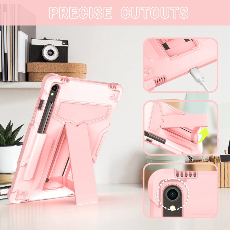 For Samsung Galaxy Tab S9 FE / S9 T Holder Robot Silicone Hybrid PC Tablet Case(Rose Gold) - free shipping - PMC Jewellery - Order now!