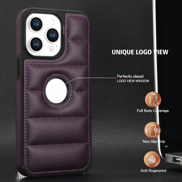 For iPhone 15 Pro Max Piano Key Hollow Cutout PU Phone Case(Dark Purple) - iPhone 15 Pro Max Cases by PMC TechLife | Online Shopping South Africa | PMC TechLife | Buy Now Pay Later Mobicred