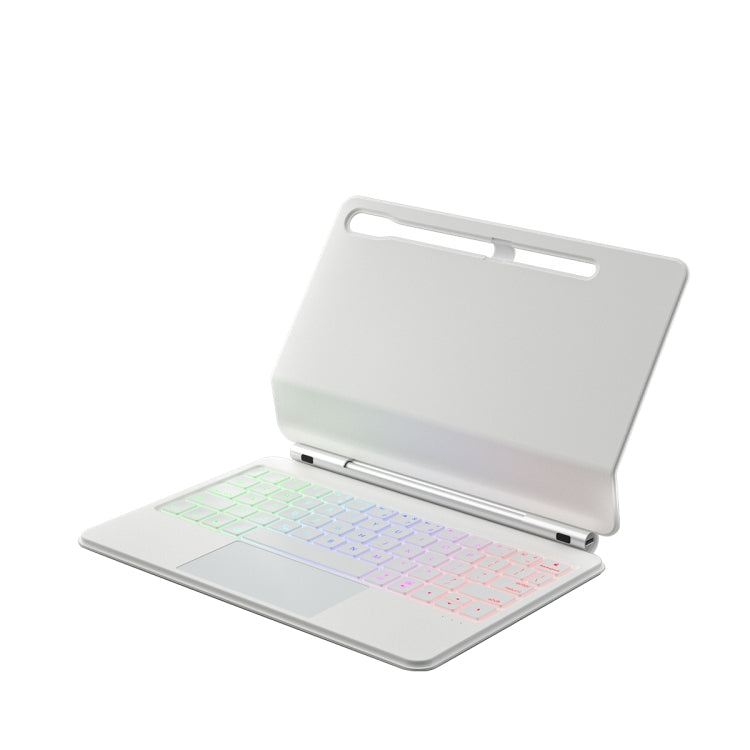 For Samsung Galaxy Tab S9 FE/S9/S8 M11P-B-S9 Magnetic Bluetooth Keyboard Leather Tablet Case(White) - Samsung Keyboard by PMC TechLife | Online Shopping South Africa | PMC TechLife | Buy Now Pay Later Mobicred