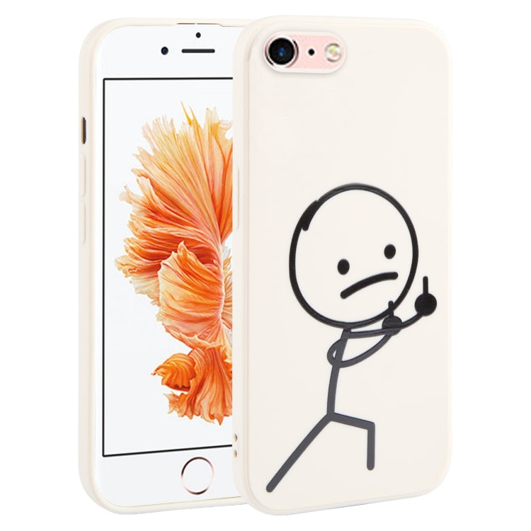 For iPhone 6s / 6 Stickman Pattern Liquid Silicone Phone Case(White) - More iPhone Cases by PMC TechLife | Online Shopping South Africa | PMC TechLife | Buy Now Pay Later Mobicred