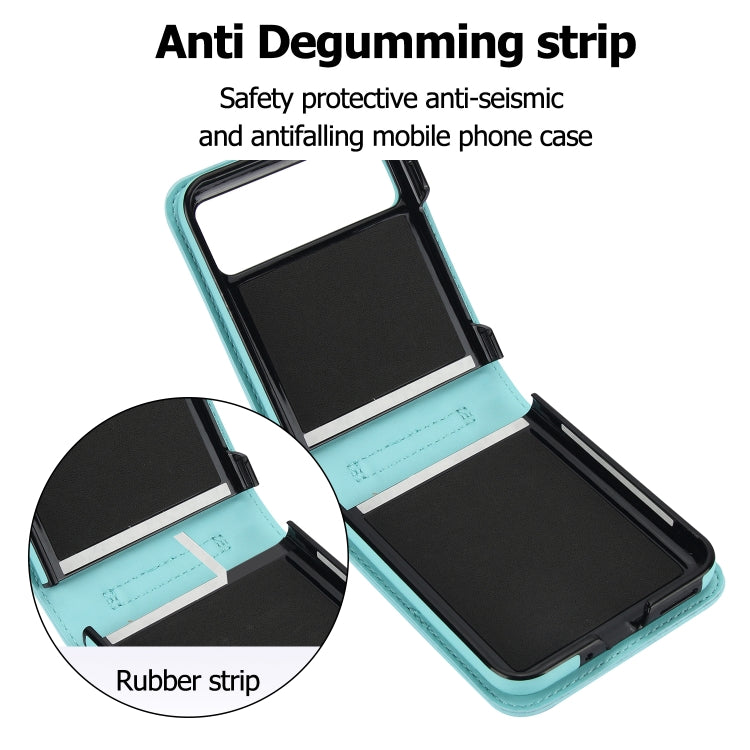 For Motorola Razr 40 Rhombic Texture Phone Case with Long & Short Lanyard(Green) - Motorola Cases by PMC TechLife | Online Shopping South Africa | PMC TechLife | Buy Now Pay Later Mobicred