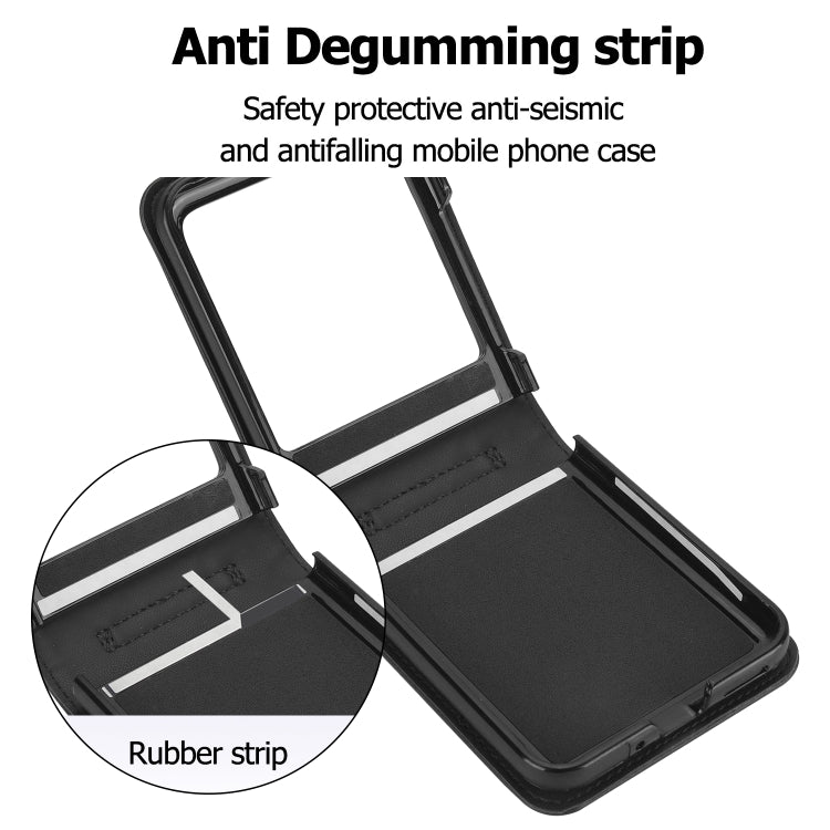 For Motorola Razr 40 Ultra Rhombic Texture Phone Case with Long & Short Lanyard(Black) - Motorola Cases by PMC TechLife | Online Shopping South Africa | PMC TechLife | Buy Now Pay Later Mobicred