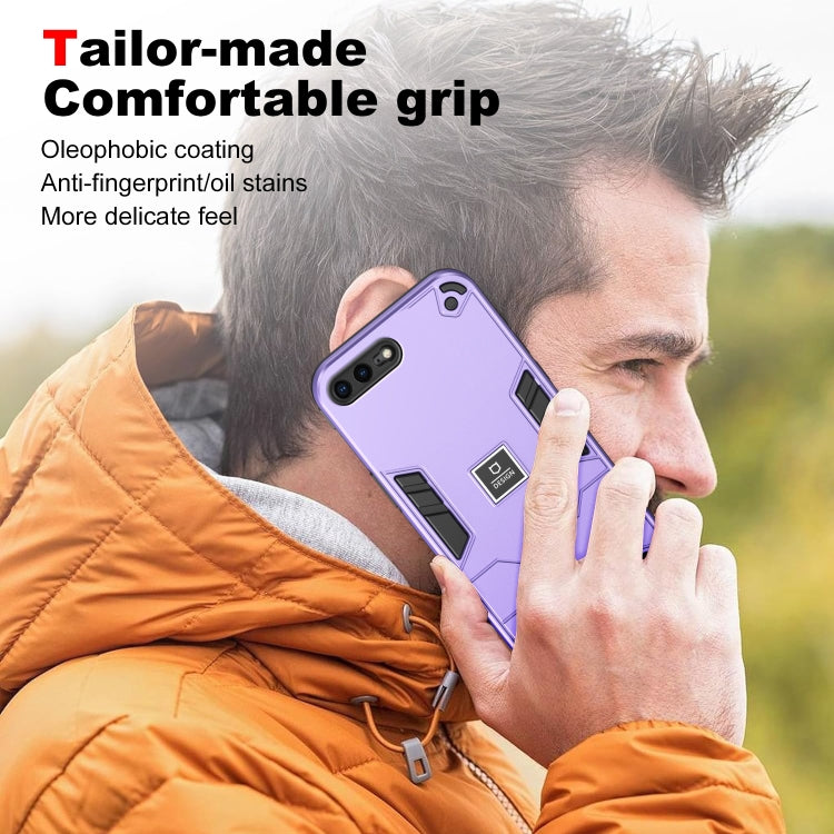 For iPhone 8 Plus / 7 Plus 2 in 1 Shockproof Phone Case(Purple) - More iPhone Cases by PMC TechLife | Online Shopping South Africa | PMC TechLife