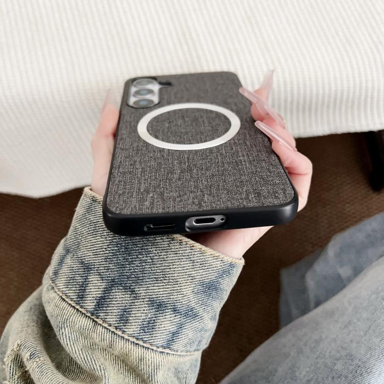 For Samsung Galaxy S25+ 5G Magsafe Magnetic Ring Cloth Texture Phone Case(Blue) - Galaxy S25+ 5G Cases by PMC TechLife | Online Shopping South Africa | PMC TechLife | Buy Now Pay Later Mobicred