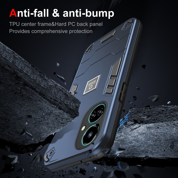 For Tecno Camon 19 2 in 1 Shockproof Phone Case(Blue) - Tecno Cases by PMC TechLife | Online Shopping South Africa | PMC TechLife | Buy Now Pay Later Mobicred
