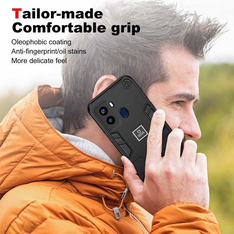 For Tecno Pop 6 2 in 1 Shockproof Phone Case(Black) - Tecno Cases by PMC TechLife | Online Shopping South Africa | PMC TechLife | Buy Now Pay Later Mobicred