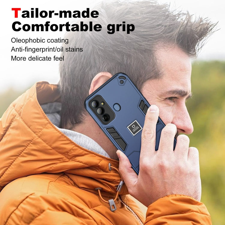 For Tecno Pop 6 Go 2 in 1 Shockproof Phone Case(Blue) - Tecno Cases by PMC Jewellery | Online Shopping South Africa | PMC Jewellery | Buy Now Pay Later Mobicred