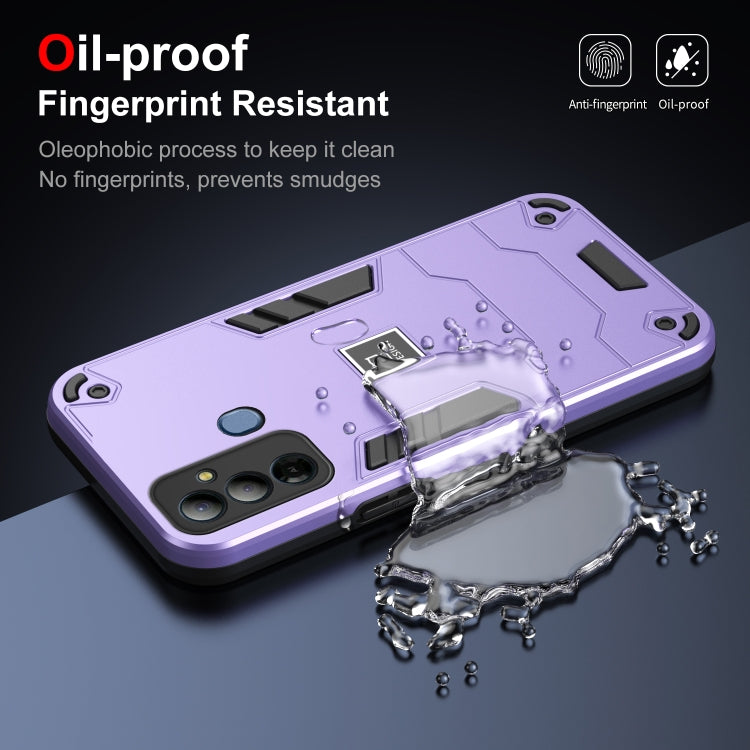 For Tecno Pop 6 Go 2 in 1 Shockproof Phone Case(Purple) - Tecno Cases by PMC TechLife | Online Shopping South Africa | PMC TechLife | Buy Now Pay Later Mobicred
