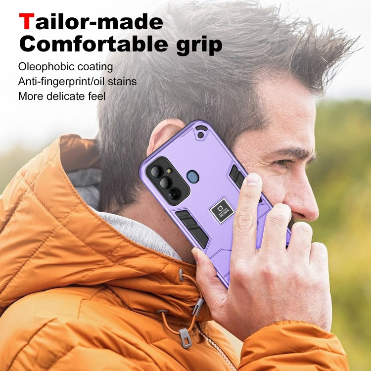 For Tecno Pop 6 Go 2 in 1 Shockproof Phone Case(Purple) - Tecno Cases by PMC TechLife | Online Shopping South Africa | PMC TechLife | Buy Now Pay Later Mobicred