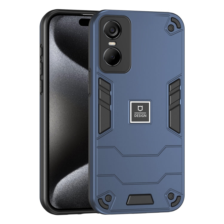 For Tecno Pop 6 Pro 2 in 1 Shockproof Phone Case(Blue) - Tecno Cases by PMC Jewellery | Online Shopping South Africa | PMC Jewellery | Buy Now Pay Later Mobicred