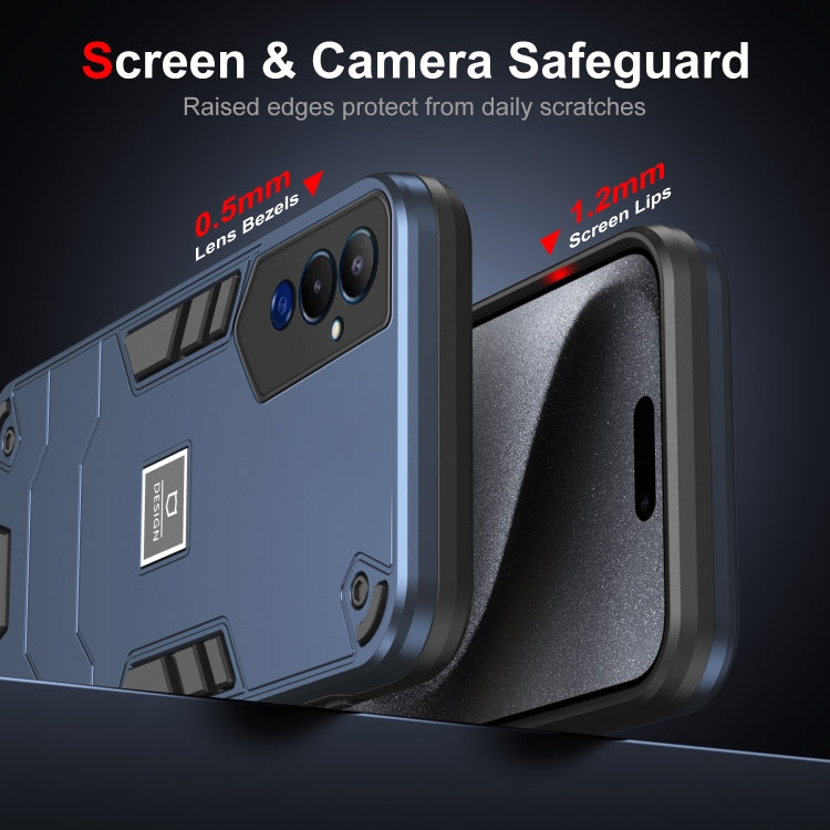 For Tecno Pova 4 Pro 2 in 1 Shockproof Phone Case(Blue) - Tecno Cases by PMC TechLife | Online Shopping South Africa | PMC TechLife | Buy Now Pay Later Mobicred