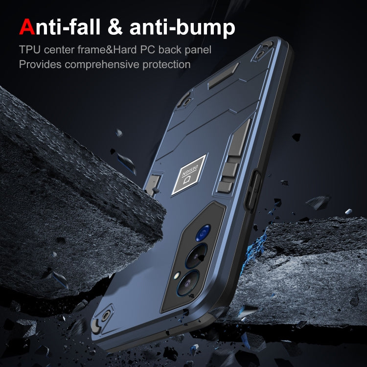 For Tecno Pova 4 Pro 2 in 1 Shockproof Phone Case(Blue) - Tecno Cases by PMC TechLife | Online Shopping South Africa | PMC TechLife | Buy Now Pay Later Mobicred