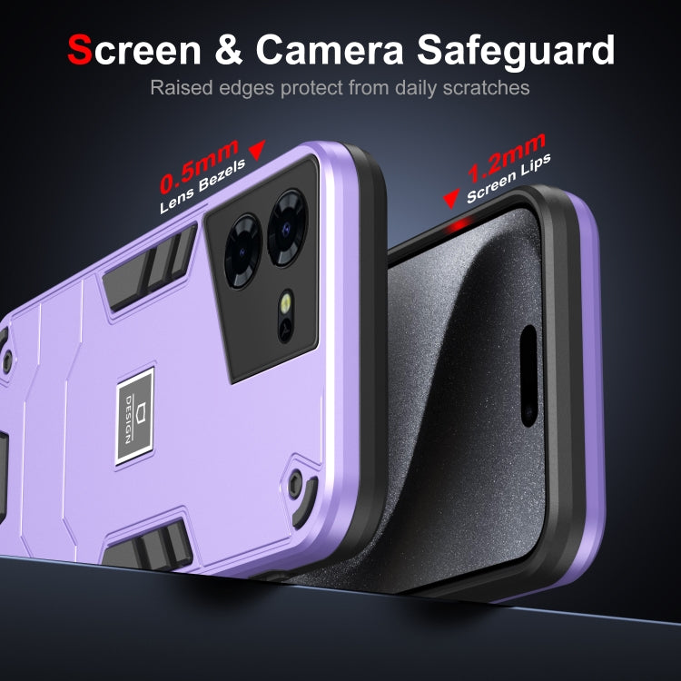 For Tecno Pova 5 Pro 2 in 1 Shockproof Phone Case(Purple) - Tecno Cases by PMC Jewellery | Online Shopping South Africa | PMC Jewellery | Buy Now Pay Later Mobicred